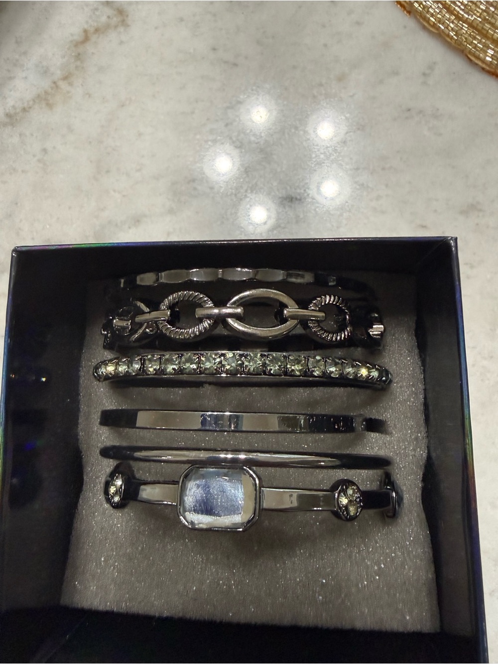 Macy's Silver-Tone Multi Bangle Set